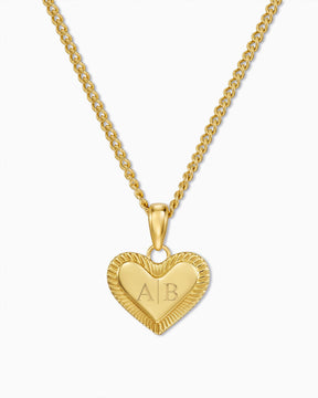 Initialen hart ketting graveerplaatje hanger