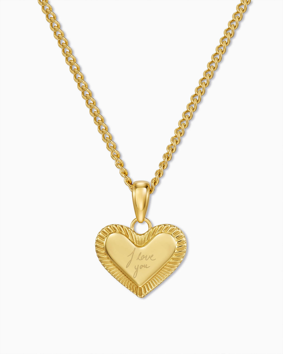 Handwriting Upload Heart Necklace Engraving Plate Pendant