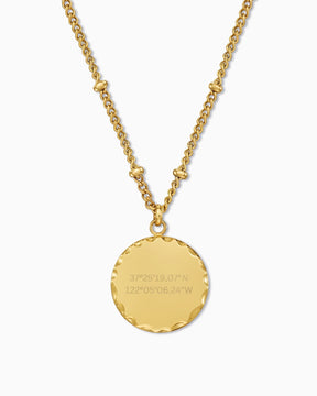 Coördinaten graveerplaatjes ronde ketting