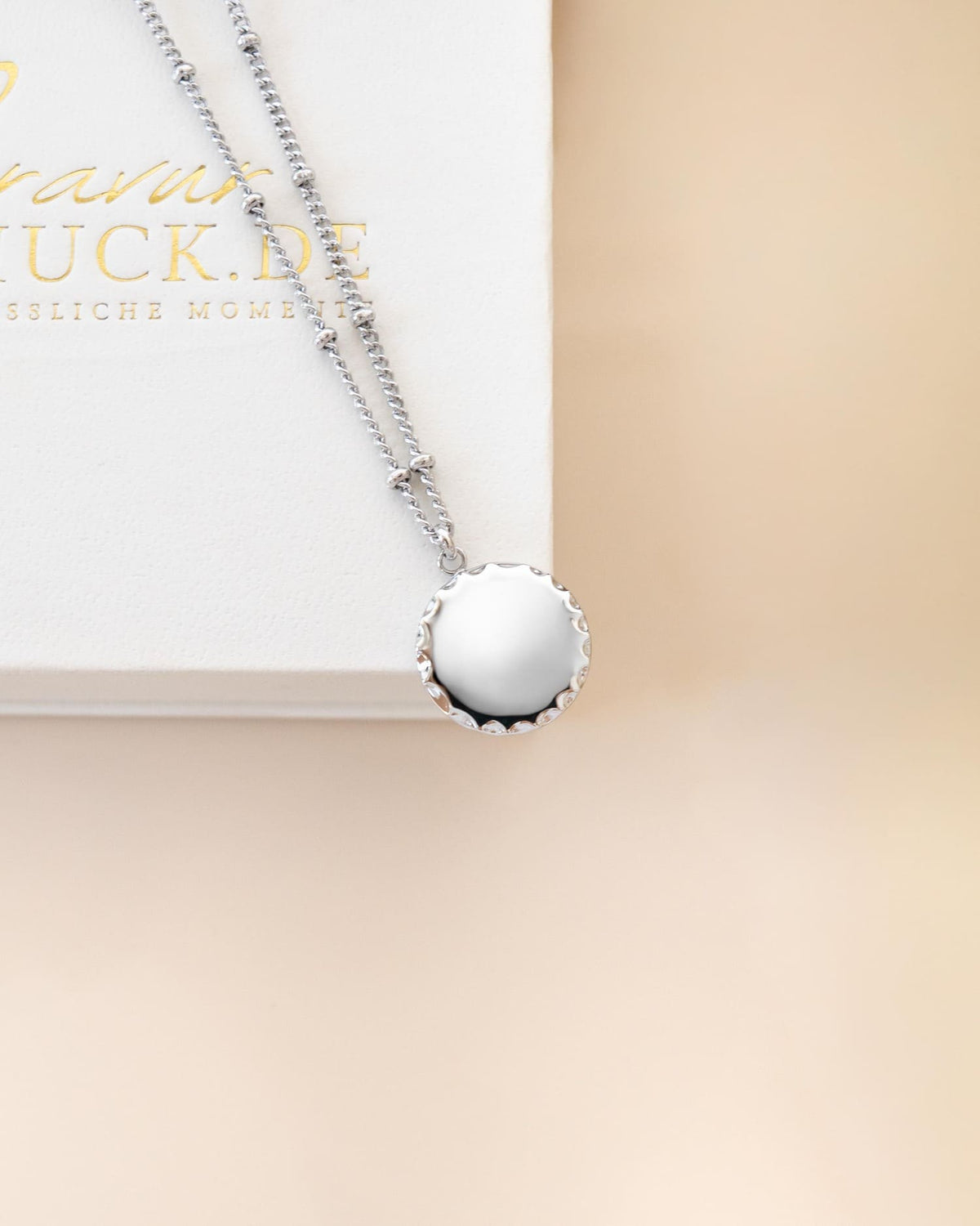 Round Necklace with Initial Engraving Plates