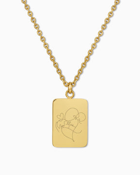 Image/Graphic Upload: Engraved Plate Necklace Pendant (Rectangular)