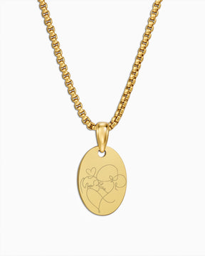 Image/Graphic Upload: Engraved Plate Necklace Pendant, Oval