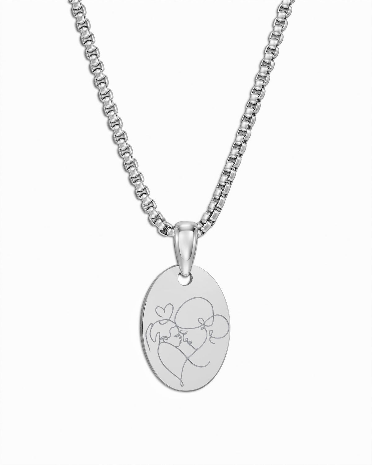 Image/Graphic Upload: Engraved Plate Necklace Pendant, Oval