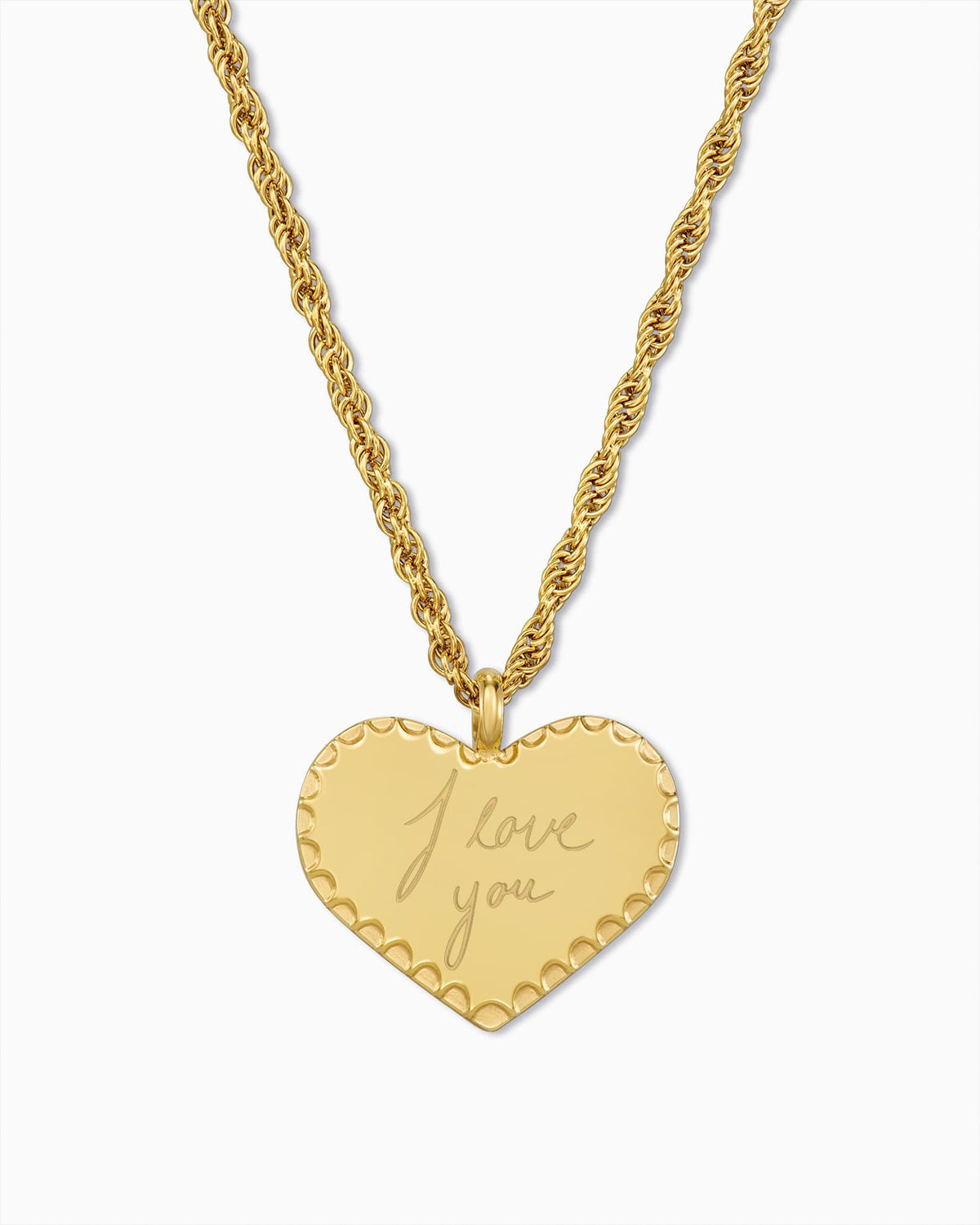 Handwriting Upload Heart Necklace Engraving Plate Pendant Wreath