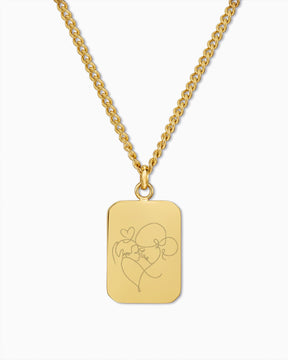 Image/Graphic Upload: Engraved Plate Necklace Pendant (Rectangular)