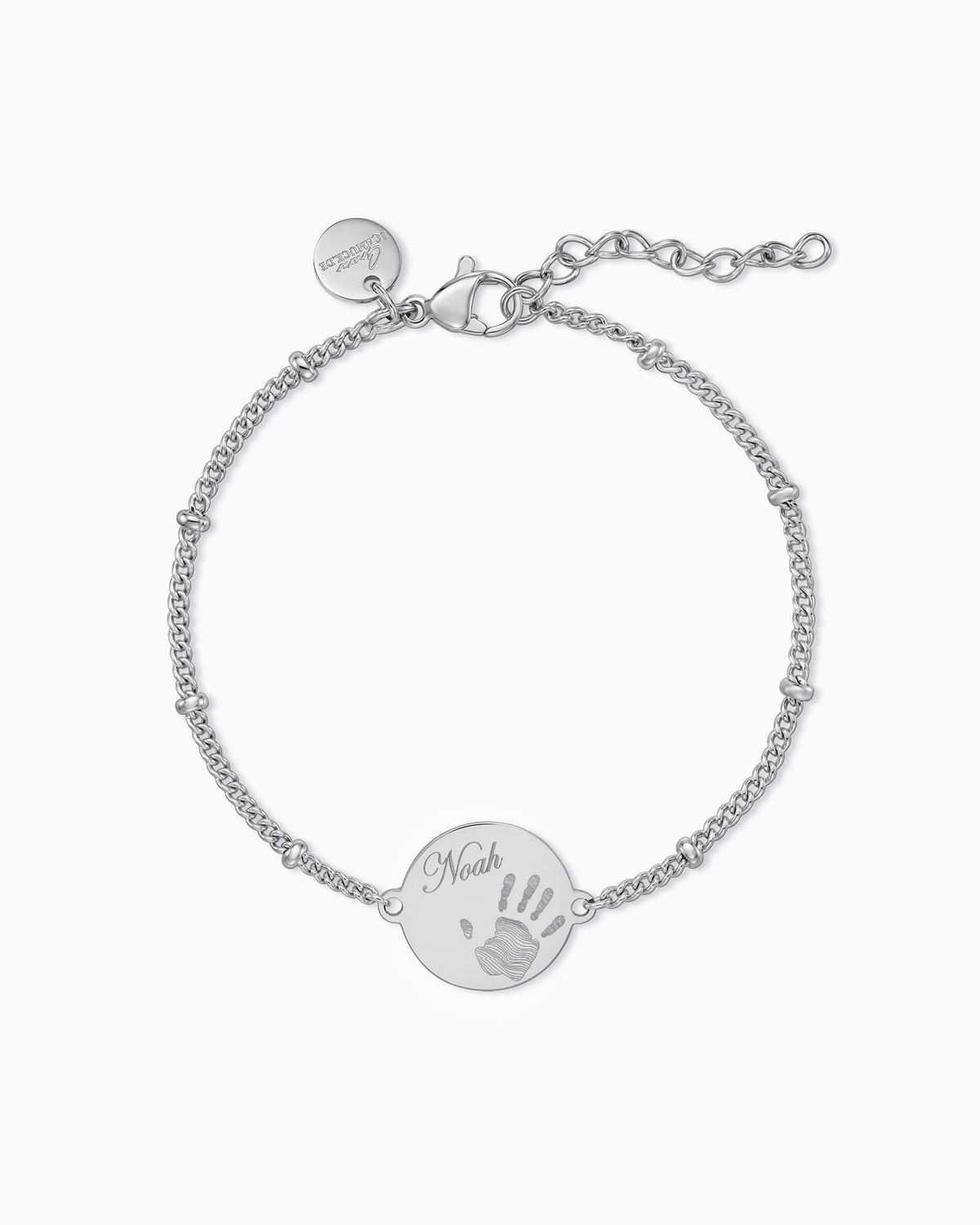 Handabdruck Gravurarmband Gravurplatte Rund