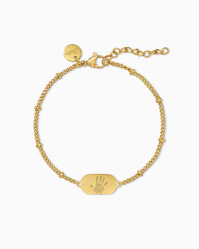Handabdruck Gravurarmband Gravurplatte Oval
