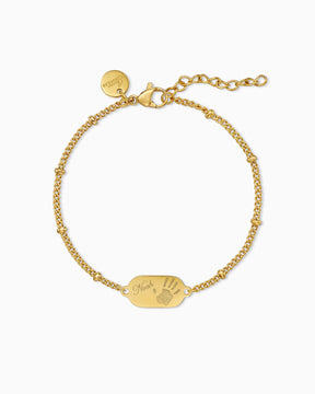 Handabdruck Gravurarmband Gravurplatte Oval