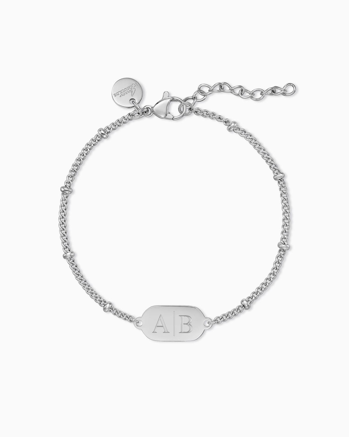 Initialen Gravurarmband Gravurplatte Oval