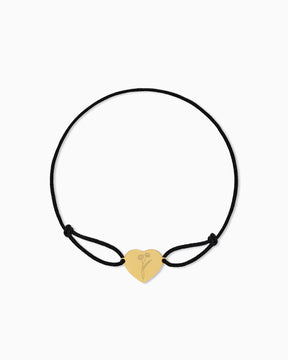 Geburtsblume Gravurarmband Gravurplatte Stoffarmband Herz