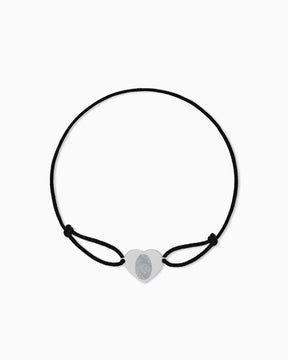 Fingerabdruck Gravurarmband Gravurplatte Stoffarmband Herz