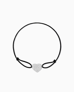 Armband met sterrenbeeldgravure, graveerplaatje, stoffen armband, hartje