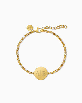 Initialen Gravurarmband Gravurplatte Rund