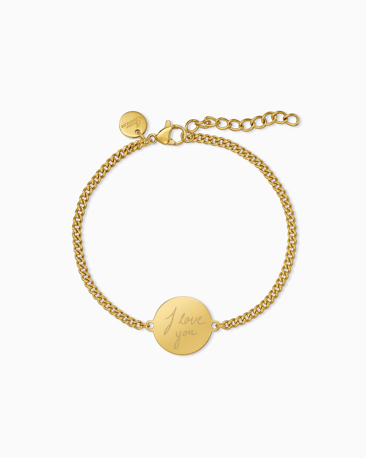 Handschrift Upload Gravurarmband Gravurplatte Rund