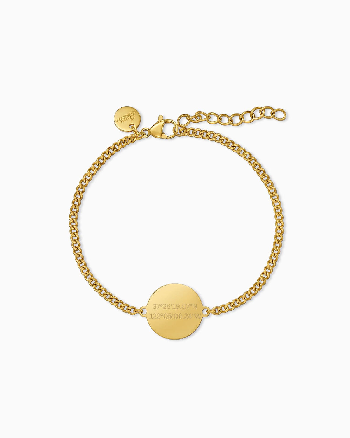 Koordinaten Gravurarmband Gravurplatte Rund