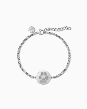Pfotenabdruck Gravurarmband Gravurplatte Rund