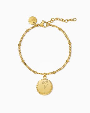 Geburtsblume Gravurarmband Gravurplatte Rund
