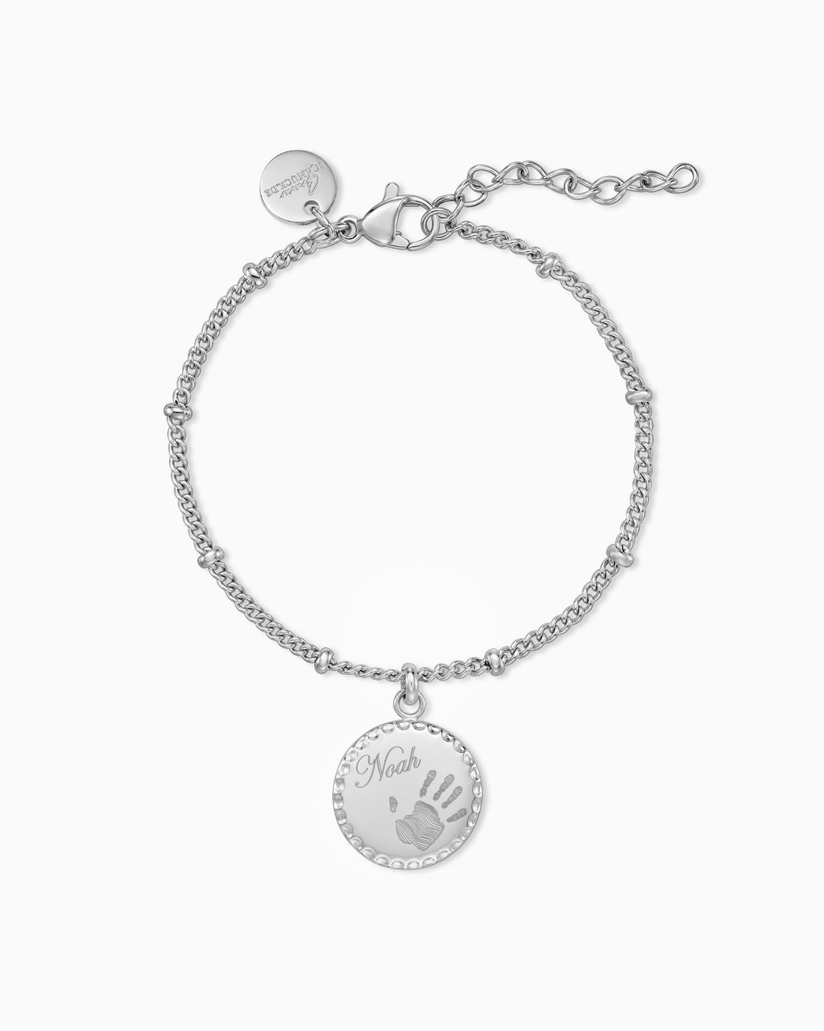 Handabdruck Gravurarmband Gravurplatte Rund