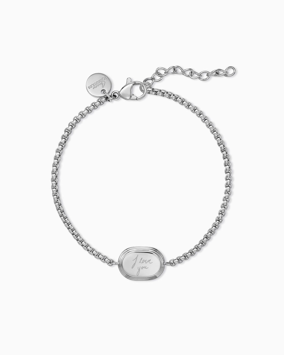 Handschrift Upload Gravurarmband Gravurplatte Oval