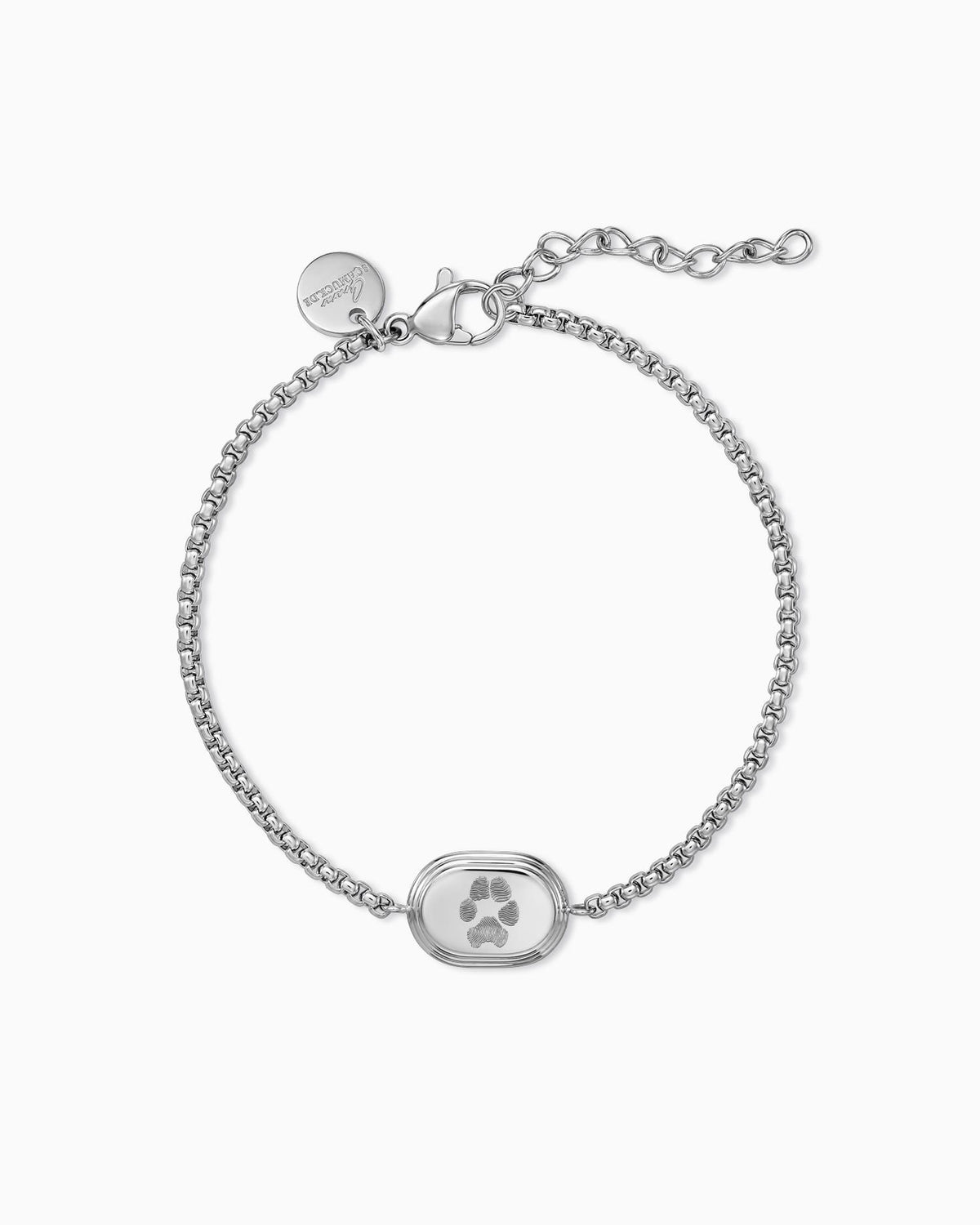 Pfotenabdruck Gravurarmband Gravurplatte Oval