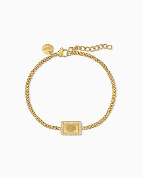 Fingerabdruck Gravurarmband Gravurplatte Eckig Zirkonia