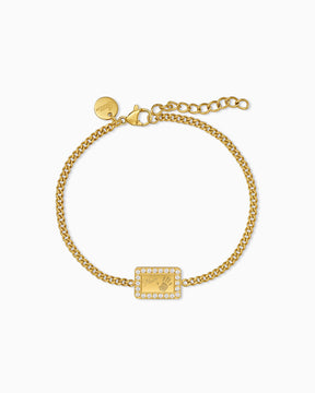 Handabdruck Gravurarmband Gravurplatte Eckig Zirkonia