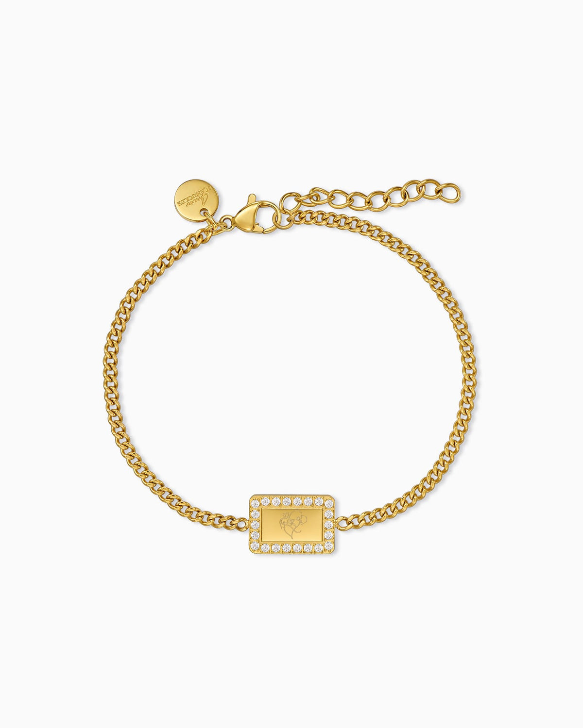 Bild/Grafik Upload Gravurarmband Gravurplatte Eckig Zirkonia
