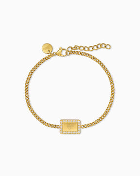 Bild/Grafik Upload Gravurarmband Gravurplatte Eckig Zirkonia