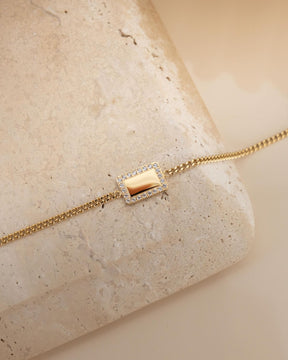 Gravurarmband Gravurplatte Eckig Zirkonia