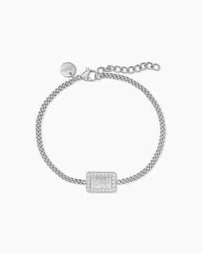 Sternzeichen Gravurarmband Gravurplatte Eckig Zirkonia