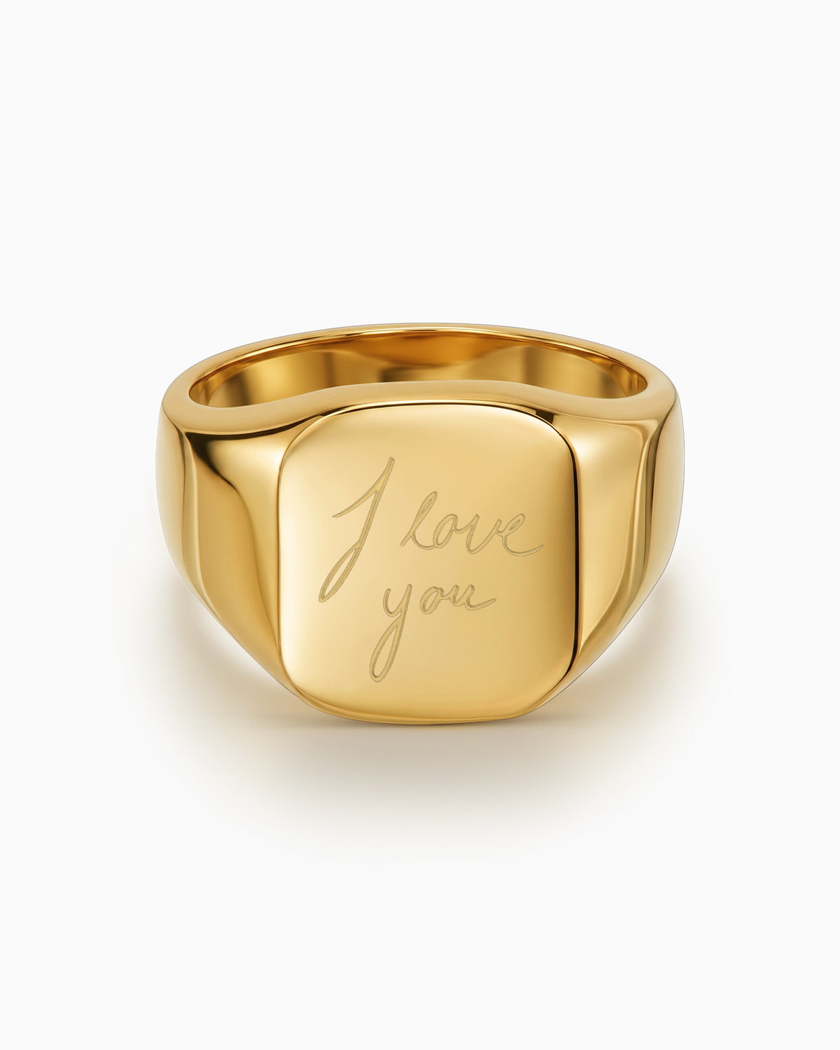 Handwritten Upload Engraving Oktagon Signet Ring