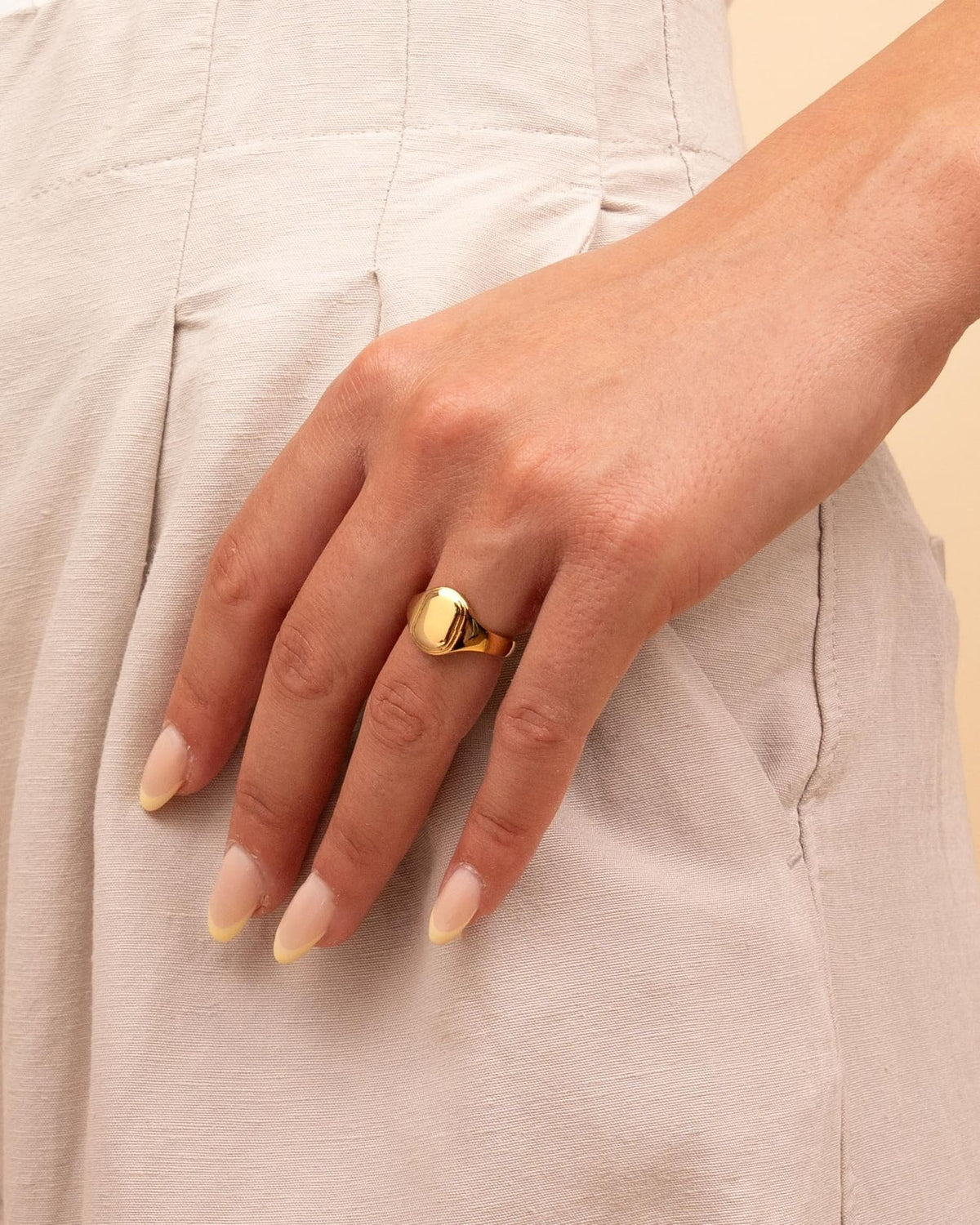 Koordinaten Gravurring Goldring Oval