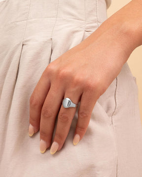 Fingerabdruck Gravurring Silberring Oval