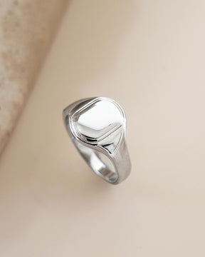 Graveerring, zilveren ring, ovaal