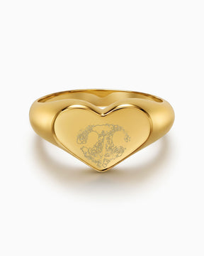 Neusafdruk, gravure, hart, gouden ring