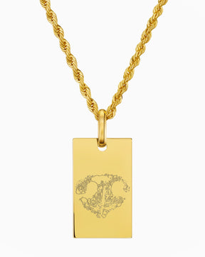 Nose print engraving plates necklace pendant rectangle