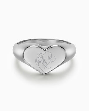 Image/Graphic Upload: Engraved Heart Silver Ring