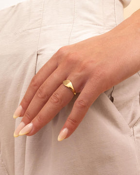 Handabdruck Gravurring Damen Goldring