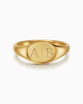 Initialen Gravurring Damen Goldring