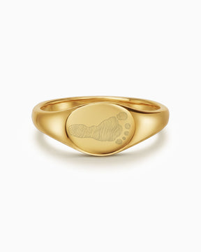 Fußabdruck Gravurring Damen Goldring