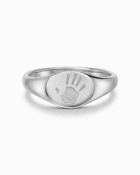 Handabdruck Gravurring Damen Silberring