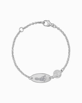 Fußabdruck Gravurarmband Gravurplatte Babyfüße