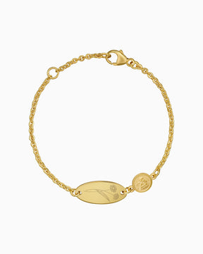 Geburtsblume Gravurarmband Gravurplatte Schutzengel