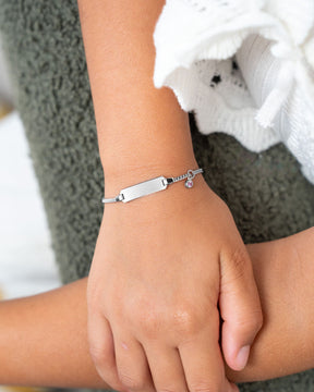 Gravurarmband Gravurplatte Zirkonia Pink