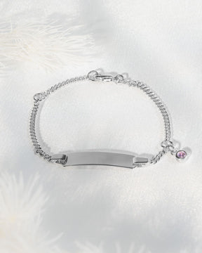 Gravurarmband Gravurplatte Zirkonia Pink