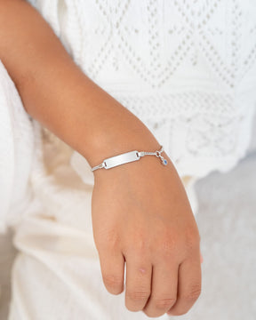 Gravurarmband Gravurplatte Zirkonia Blau