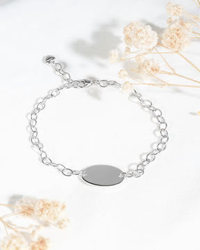 Koordinaten Gravurarmband Gravurplatte Oval