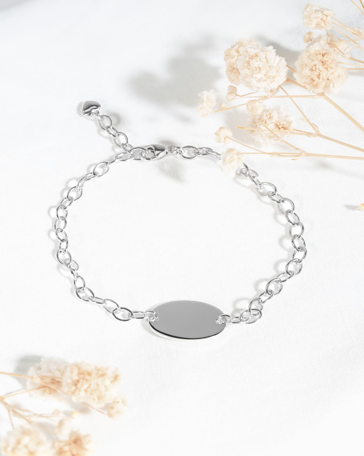 Pfotenabdruck Gravurarmband Gravurplatte Oval