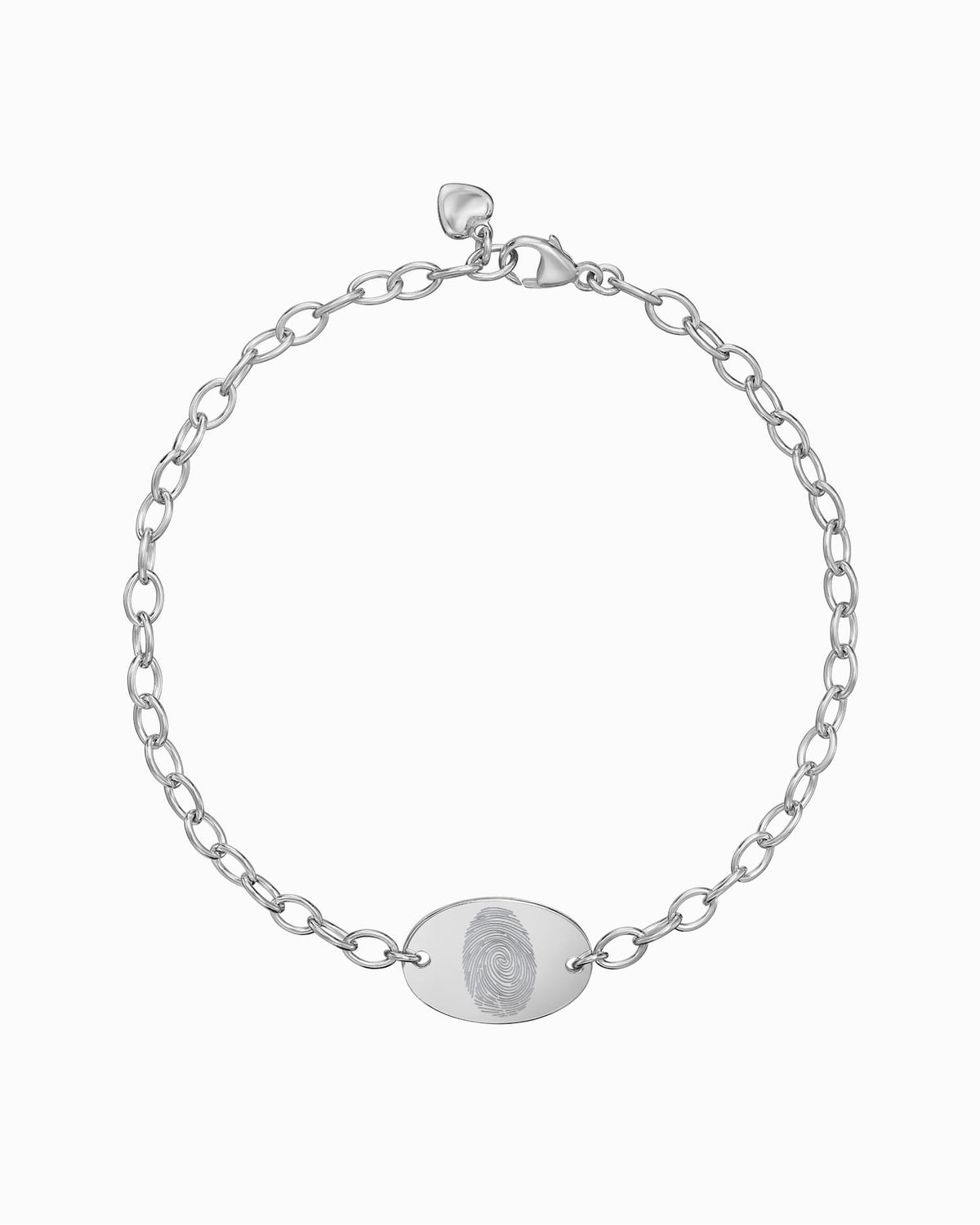 Vingerafdruk graveerarmband graveerplaat ovaal