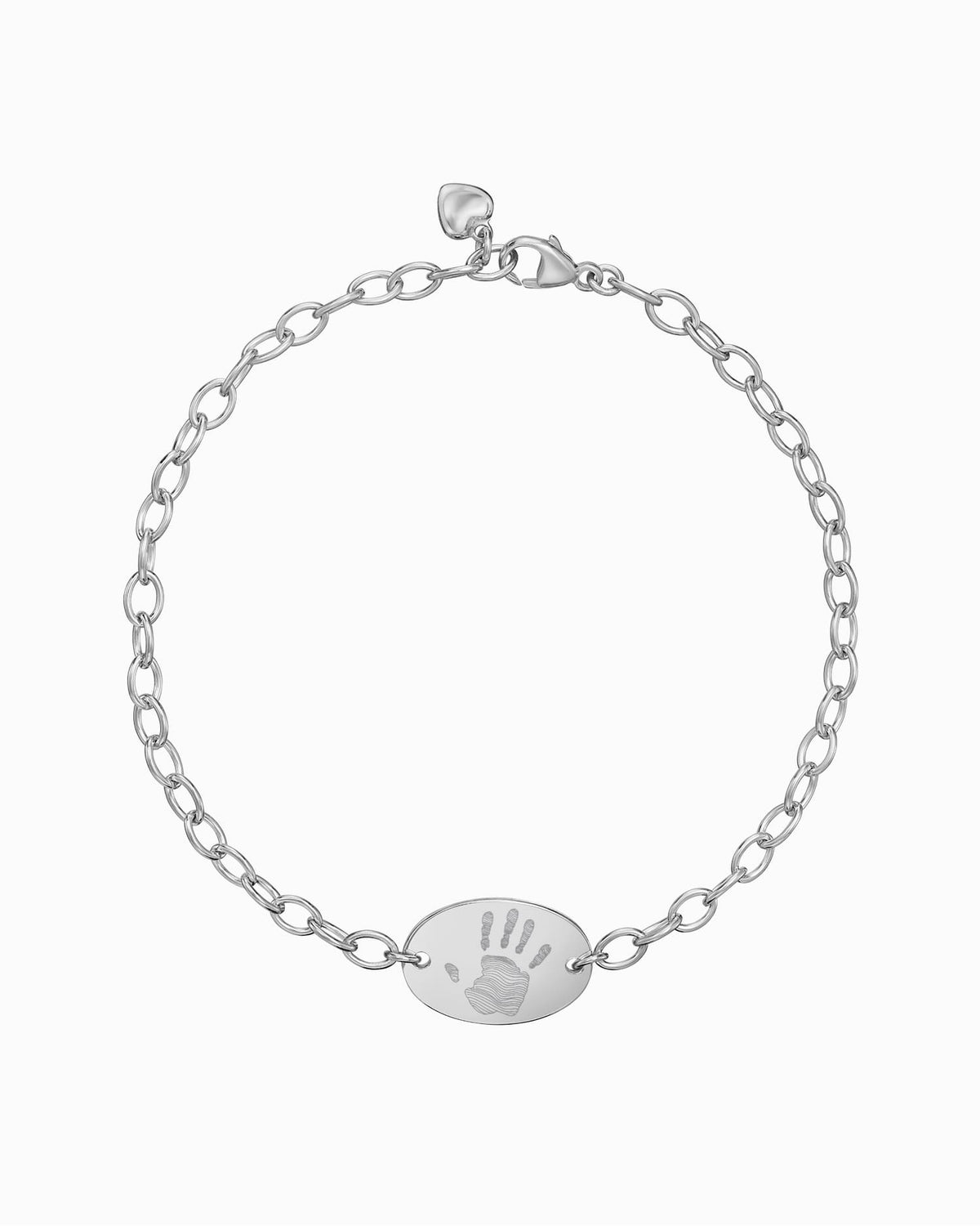Handabdruck Gravurarmband Gravurplatte Oval